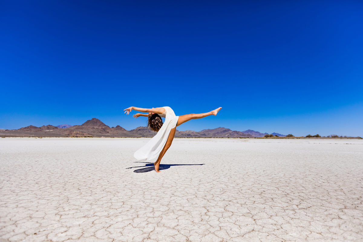 Dancer at the Bonneville Salt Flats - Global Goddesses